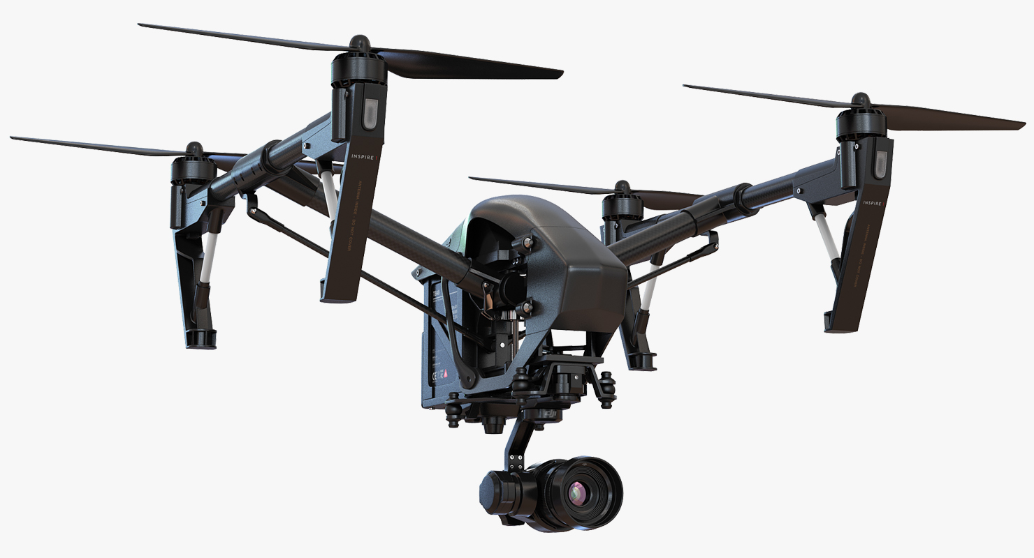 DJI Inspire 1 Quadcopter Black Edition Rigged Set 3D model