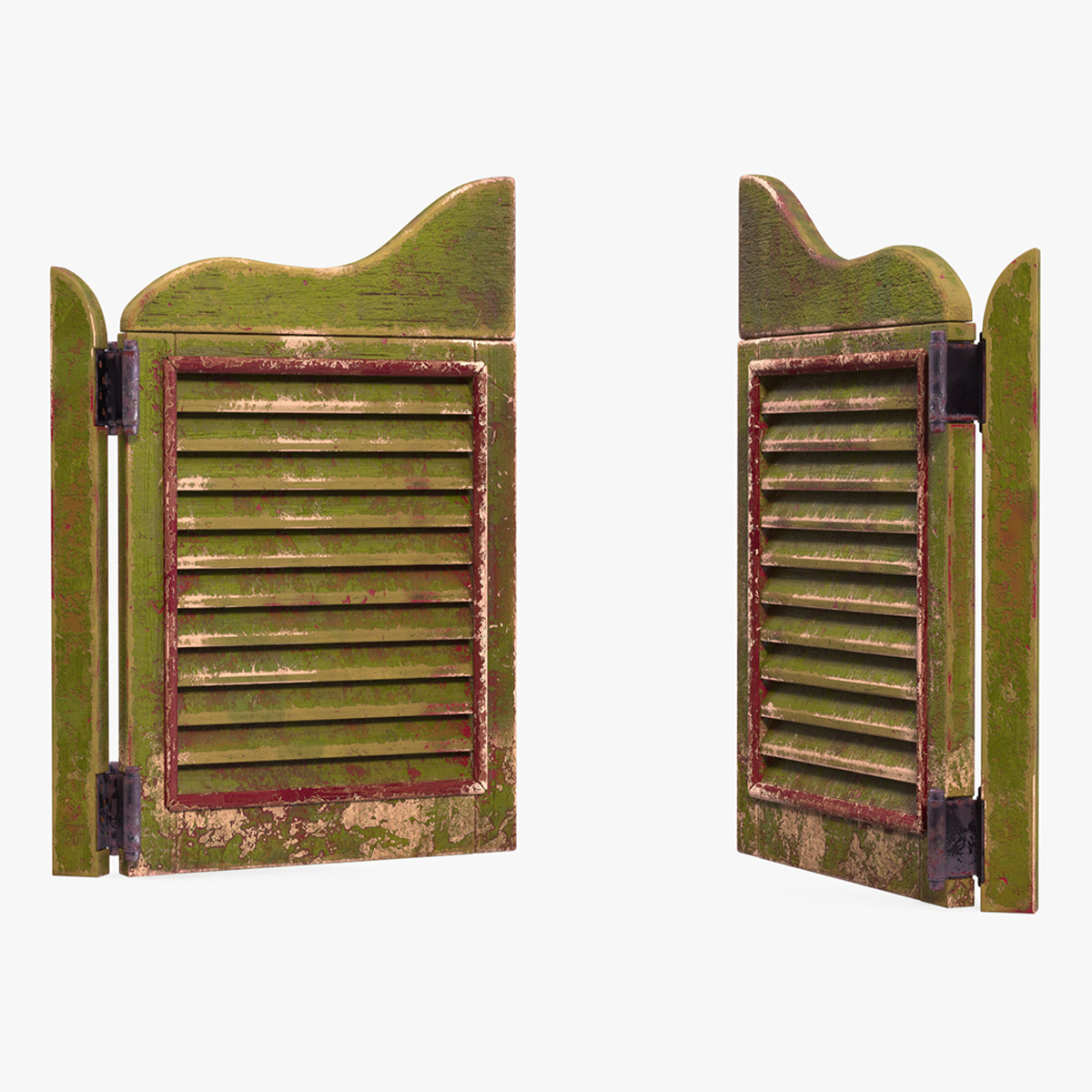 Old Wood Saloon Doors Rigged for Cinema 4D 3D