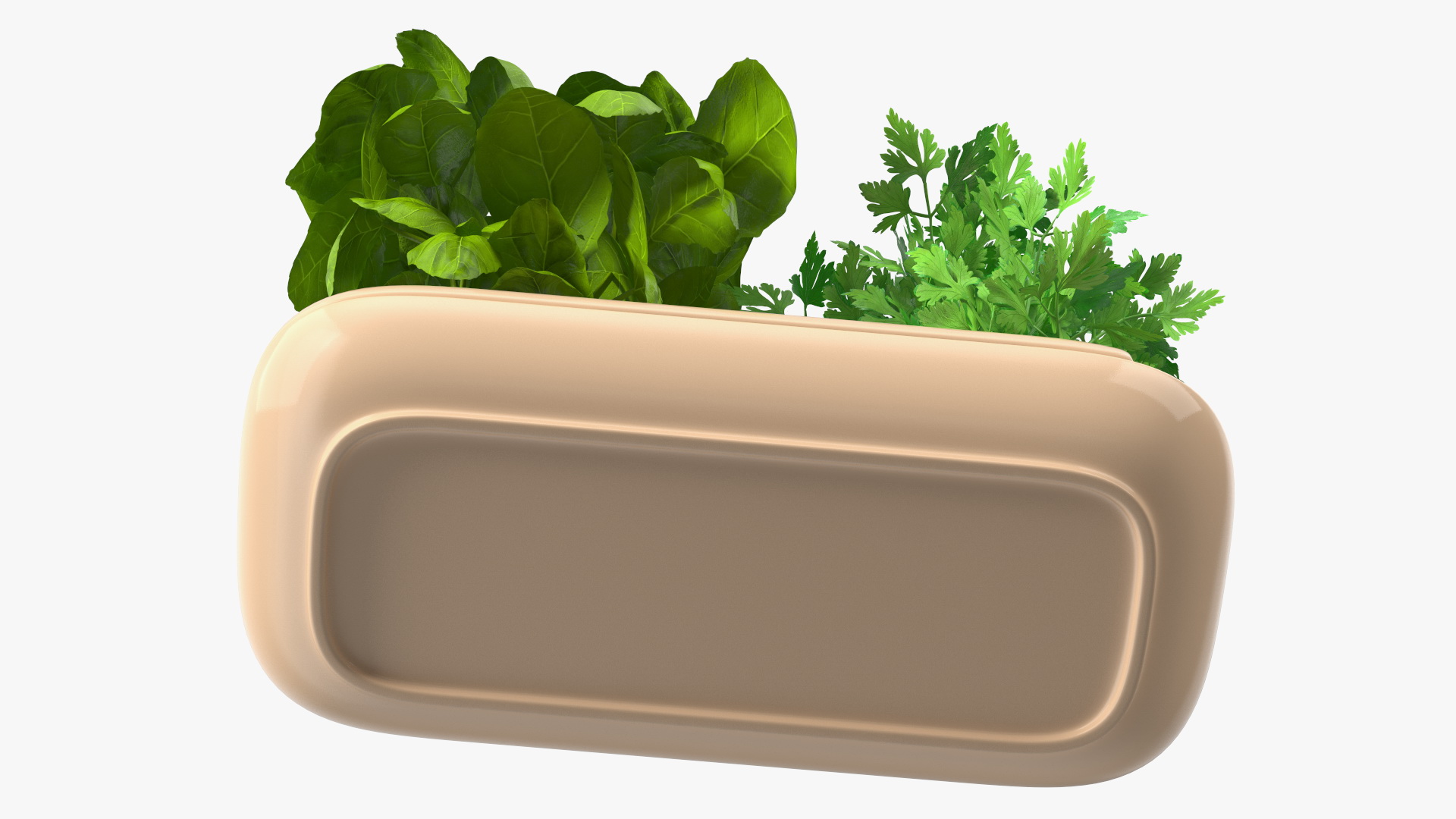 3D Sagaform Double Pot with Herbs Beige