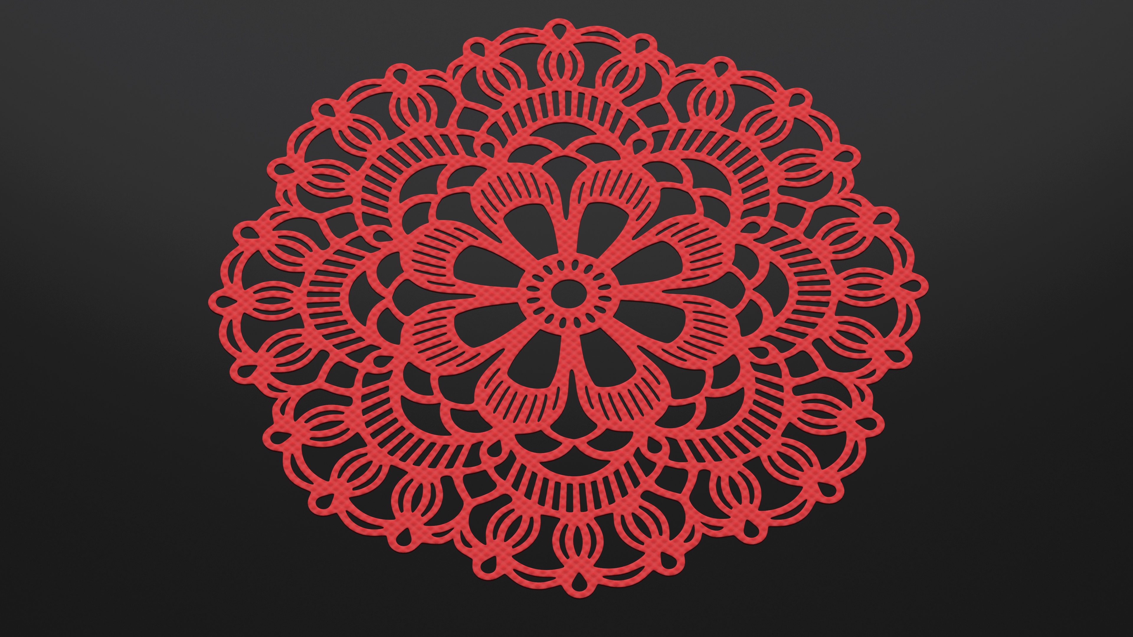 Disposable Lace Paper Doilie Red 3D