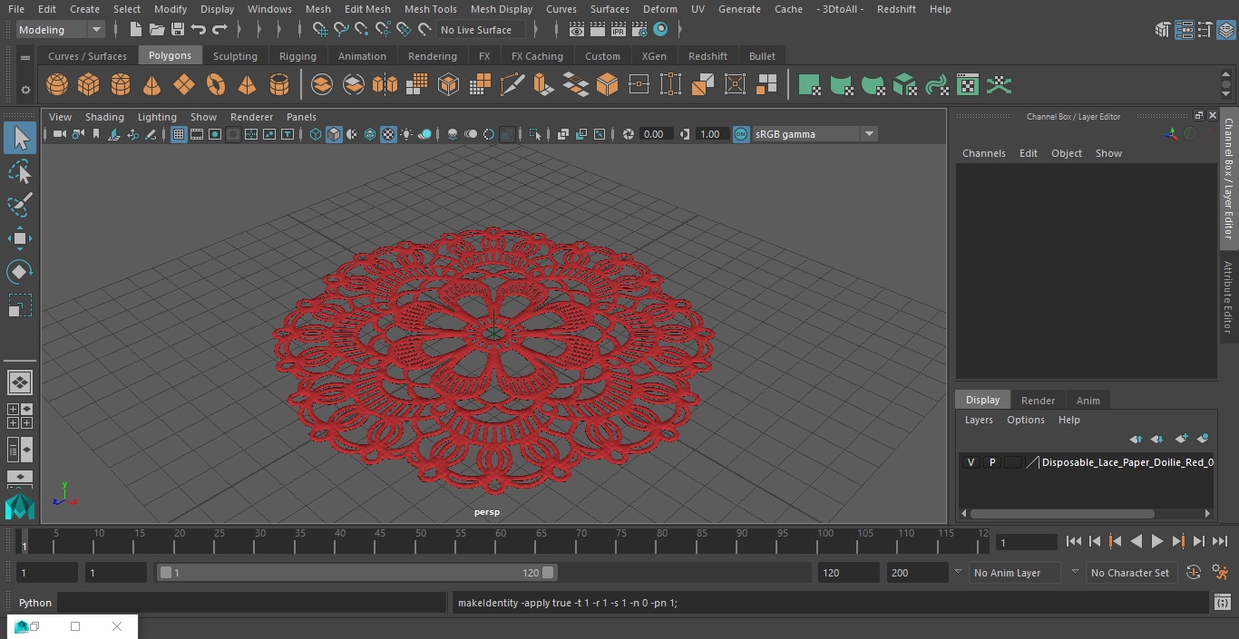 Disposable Lace Paper Doilie Red 3D