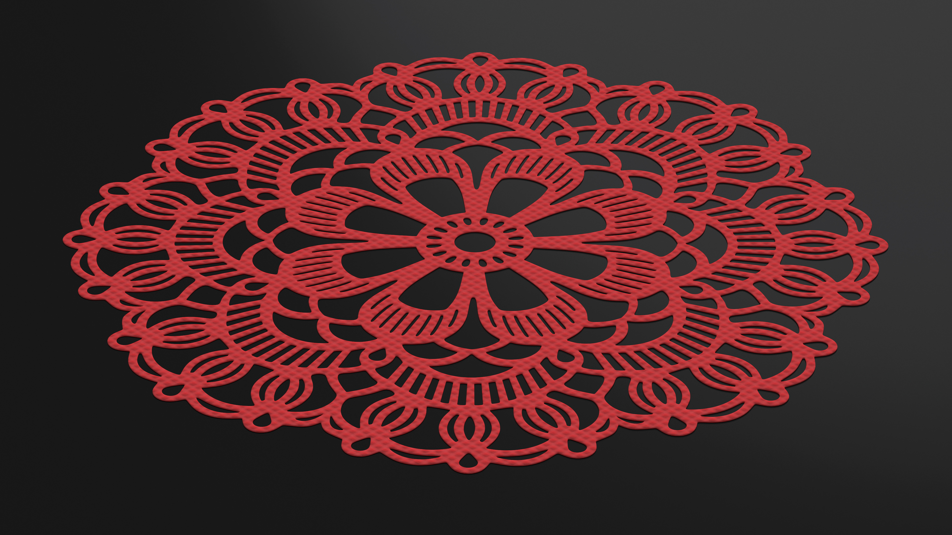 Disposable Lace Paper Doilie Red 3D