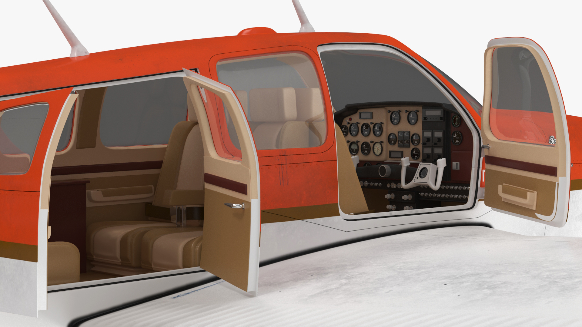3D Light Aircraft Beechcraft Bonanza KLM Rigged for Maya model