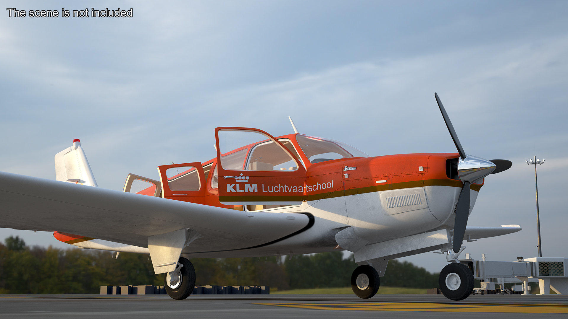 3D Light Aircraft Beechcraft Bonanza KLM Rigged for Maya model