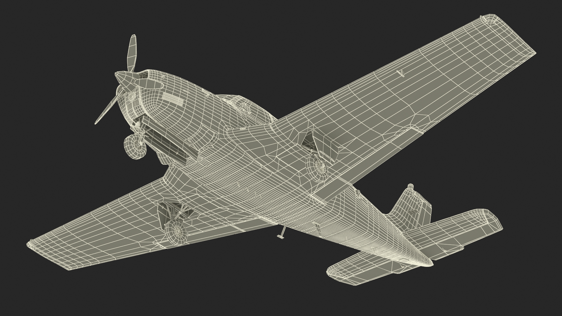 3D Light Aircraft Beechcraft Bonanza KLM Rigged for Maya model
