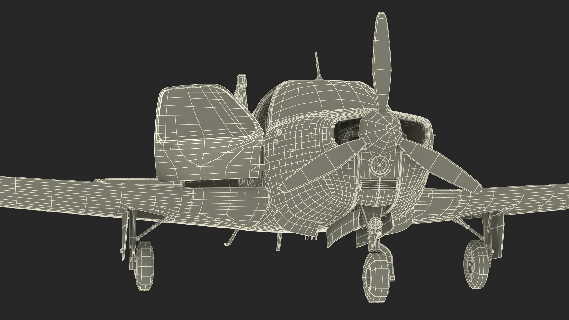 3D Light Aircraft Beechcraft Bonanza KLM Rigged for Maya model
