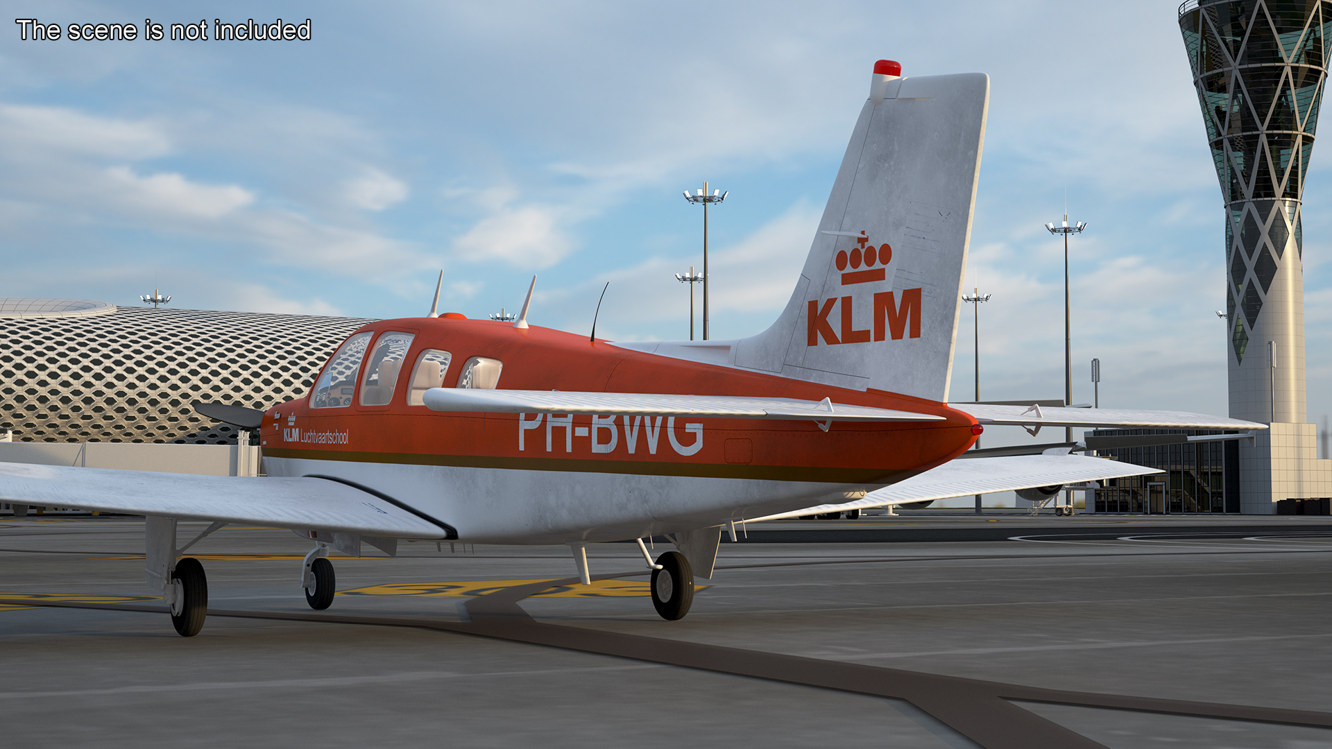 3D Light Aircraft Beechcraft Bonanza KLM Rigged for Maya model