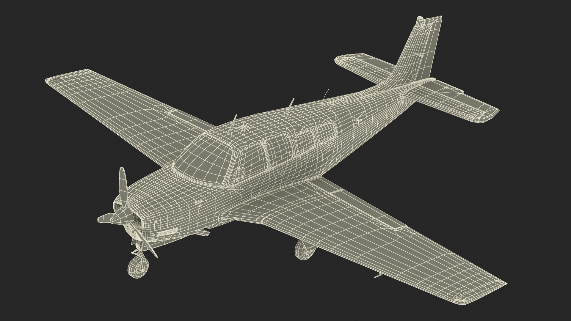 3D Light Aircraft Beechcraft Bonanza KLM Rigged for Maya model