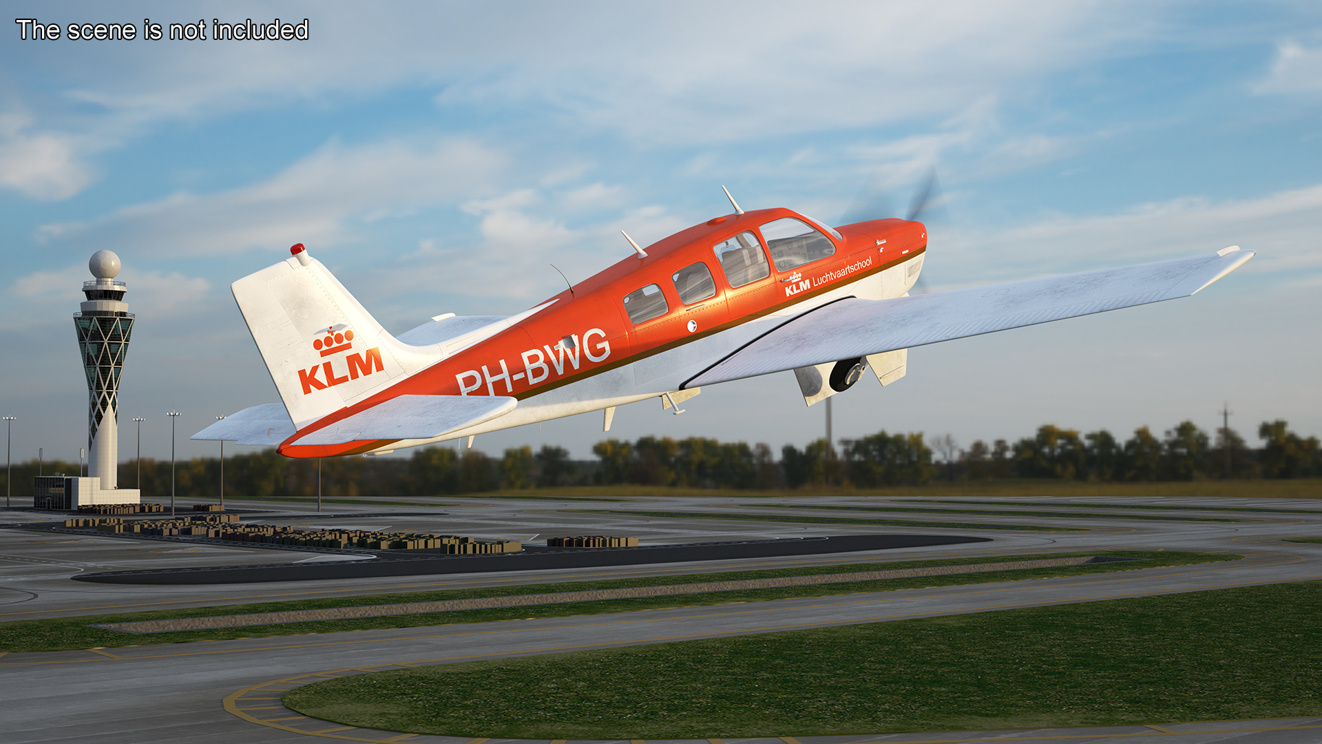 3D Light Aircraft Beechcraft Bonanza KLM Rigged for Maya model