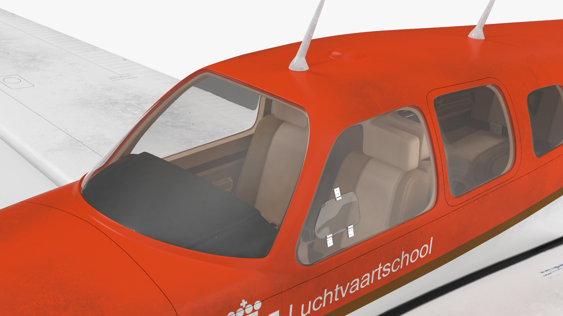 3D Light Aircraft Beechcraft Bonanza KLM Rigged for Maya model