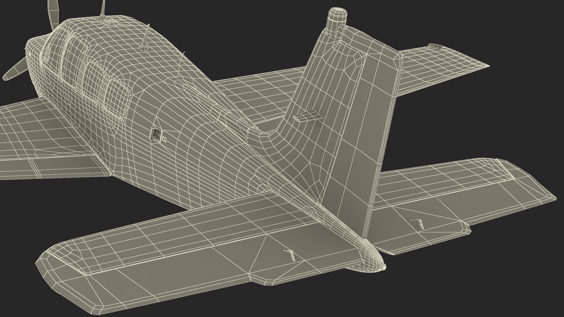 3D Light Aircraft Beechcraft Bonanza KLM Rigged for Maya model