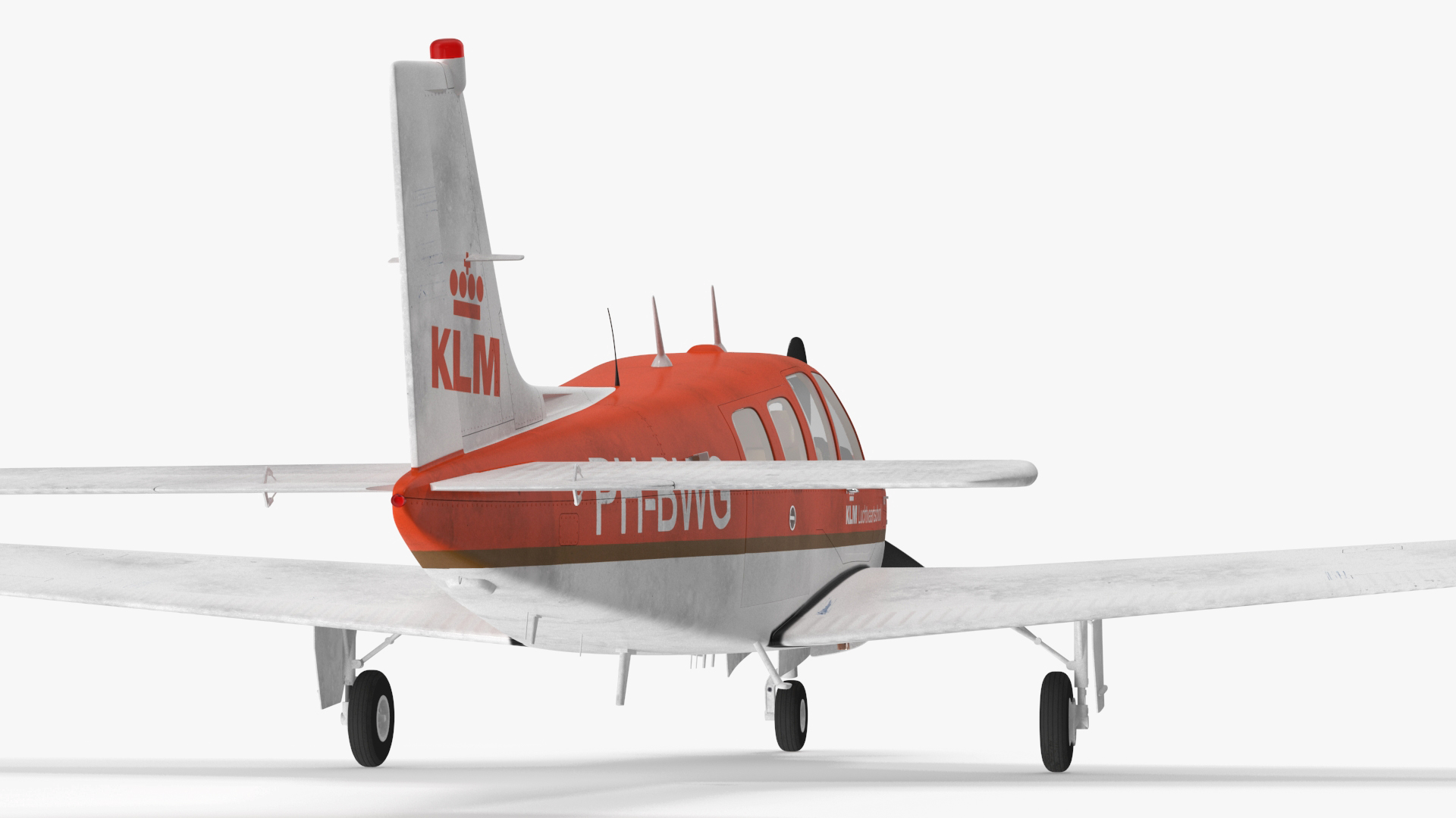 3D Light Aircraft Beechcraft Bonanza KLM Rigged for Maya model