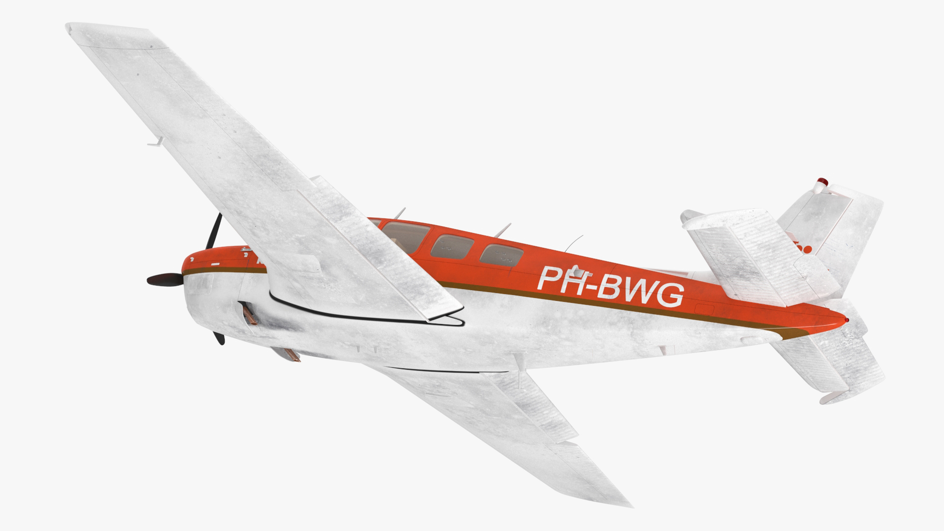 3D Light Aircraft Beechcraft Bonanza KLM Rigged for Maya model
