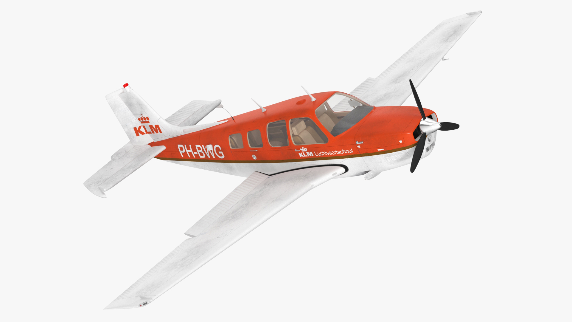 3D Light Aircraft Beechcraft Bonanza KLM Rigged for Maya model
