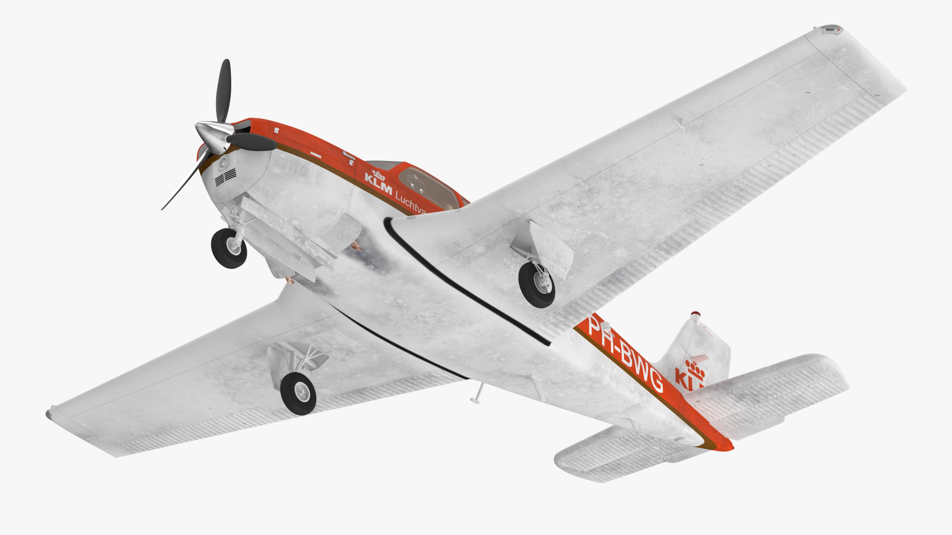 3D Light Aircraft Beechcraft Bonanza KLM Rigged for Maya model