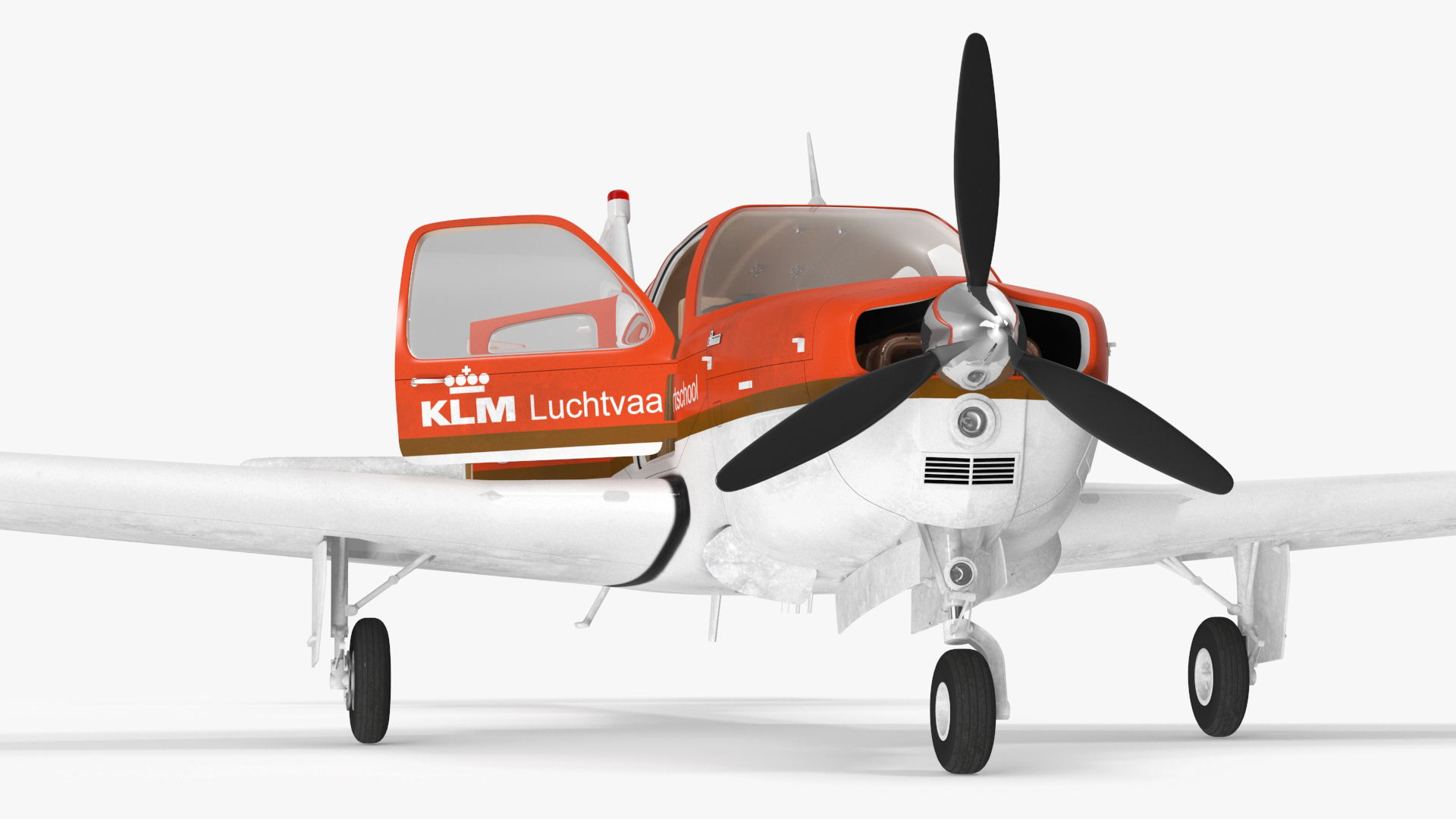 3D Light Aircraft Beechcraft Bonanza KLM Rigged for Maya model