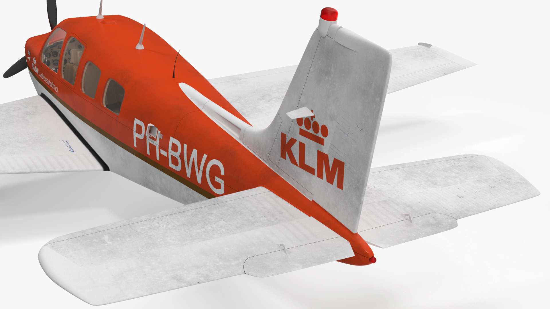 3D Light Aircraft Beechcraft Bonanza KLM Rigged for Maya model