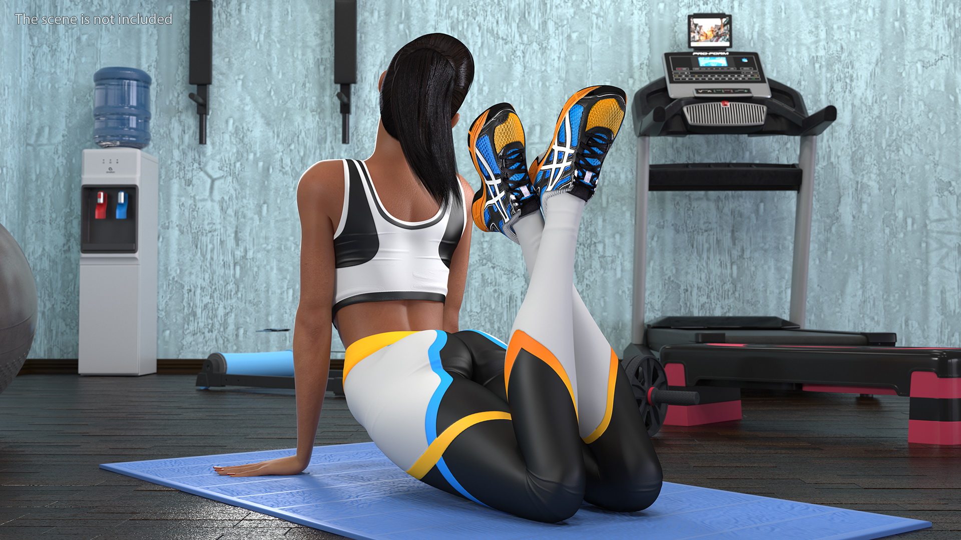 3D Light Skin Fitness Woman Rigged