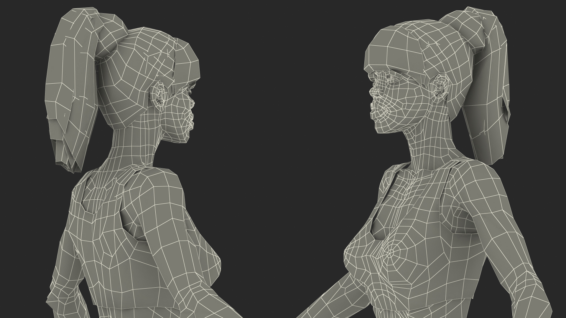 3D Light Skin Fitness Woman Rigged