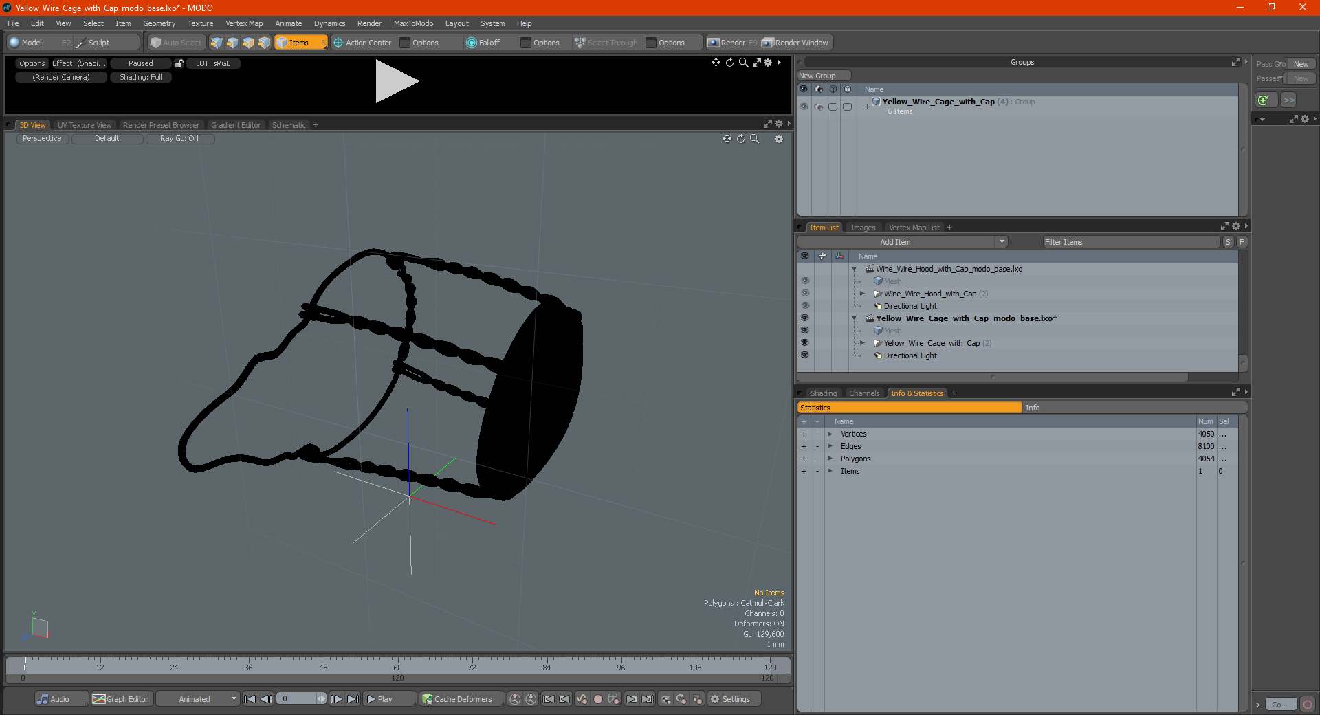 3D model Yellow Wire Cage with Cap