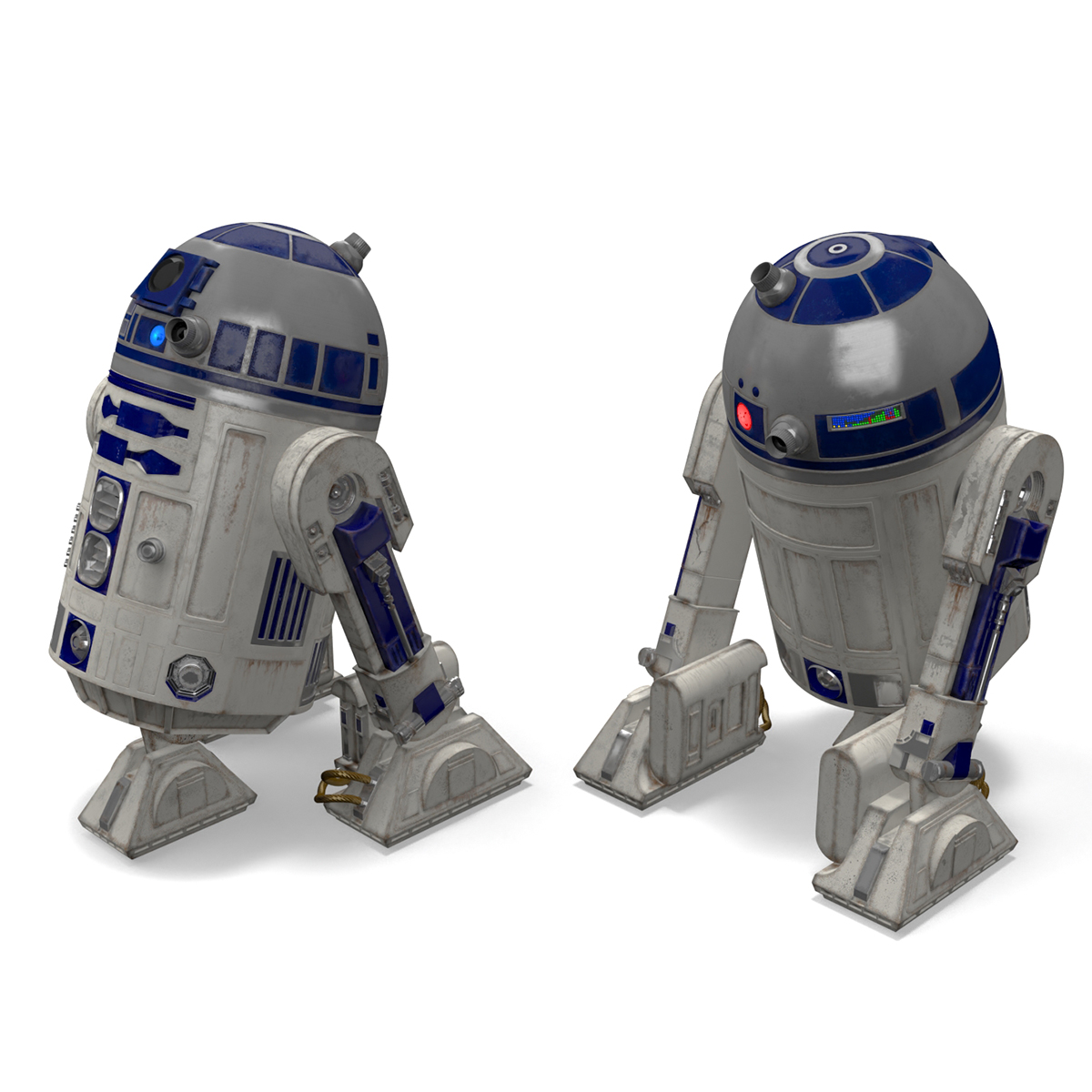 R2-D2 Droid Rigged for Maya 3D