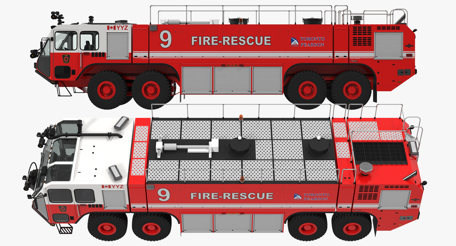 3D model Oshkosh Striker 4500 Airport Fire Truck Toronto Pearson