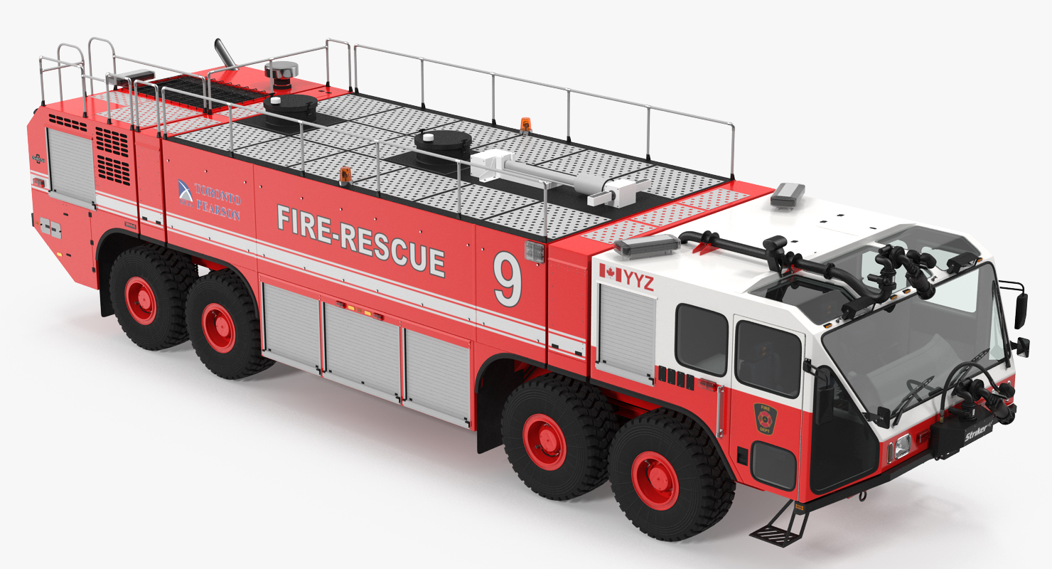 3D model Oshkosh Striker 4500 Airport Fire Truck Toronto Pearson