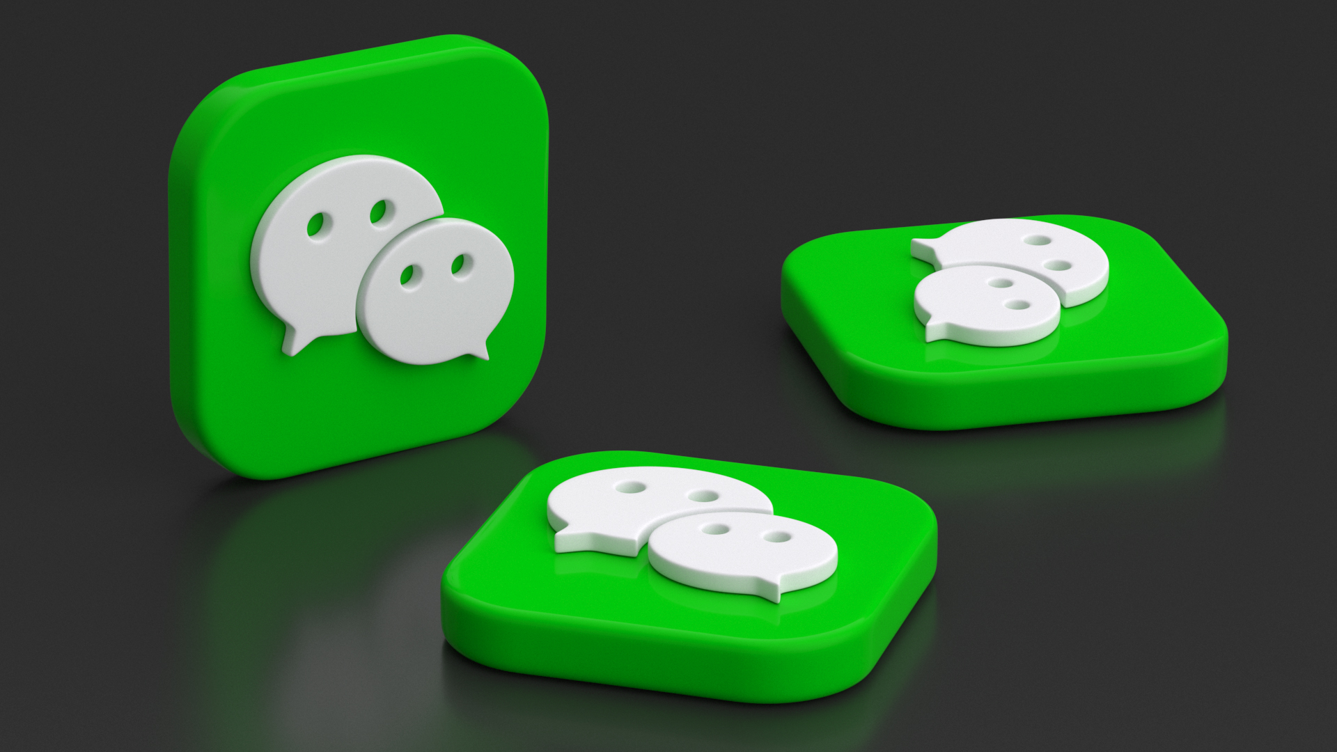 WeChat Social Media Icon 3D model