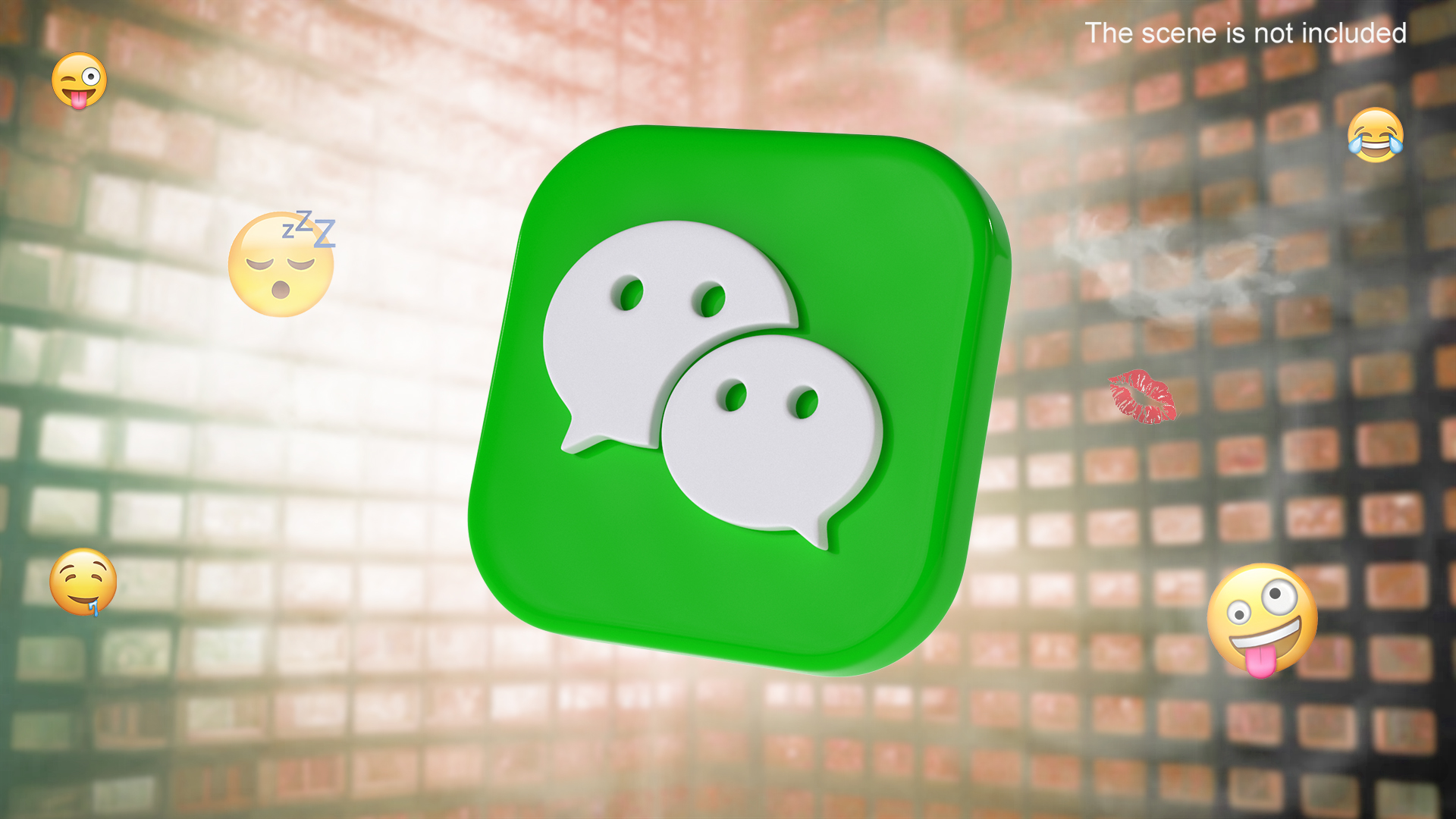 WeChat Social Media Icon 3D model