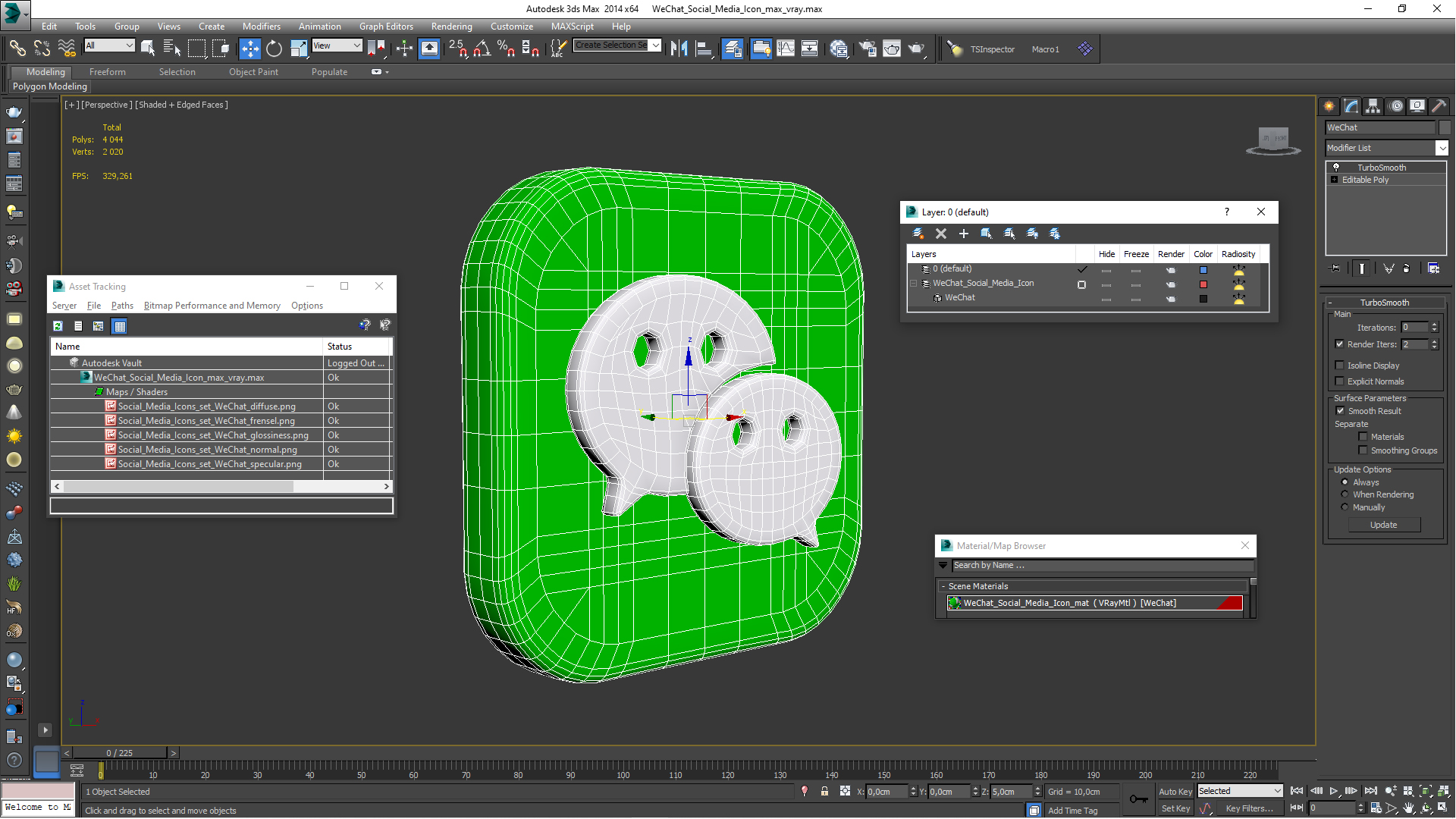 WeChat Social Media Icon 3D model