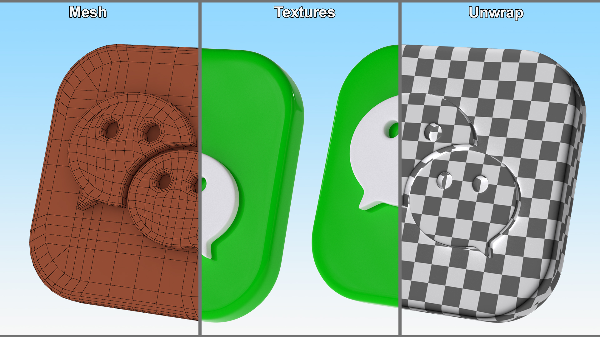 WeChat Social Media Icon 3D model