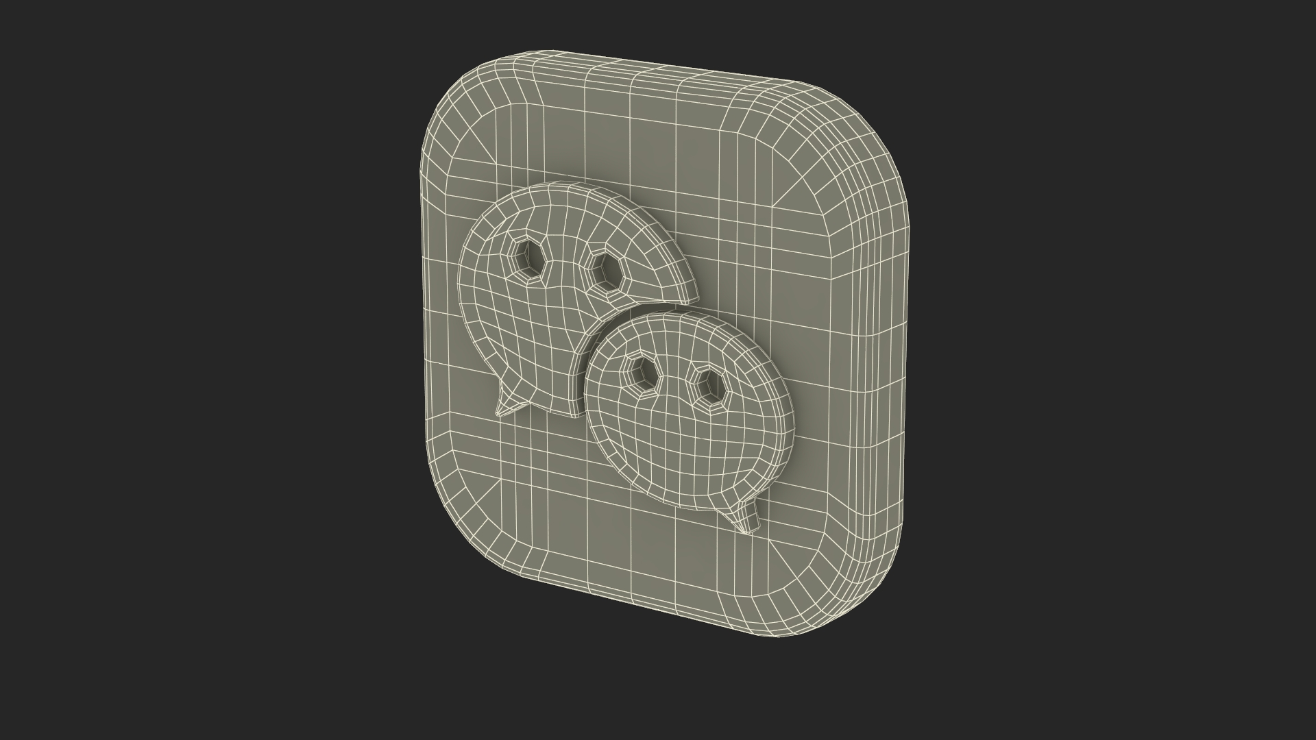 WeChat Social Media Icon 3D model