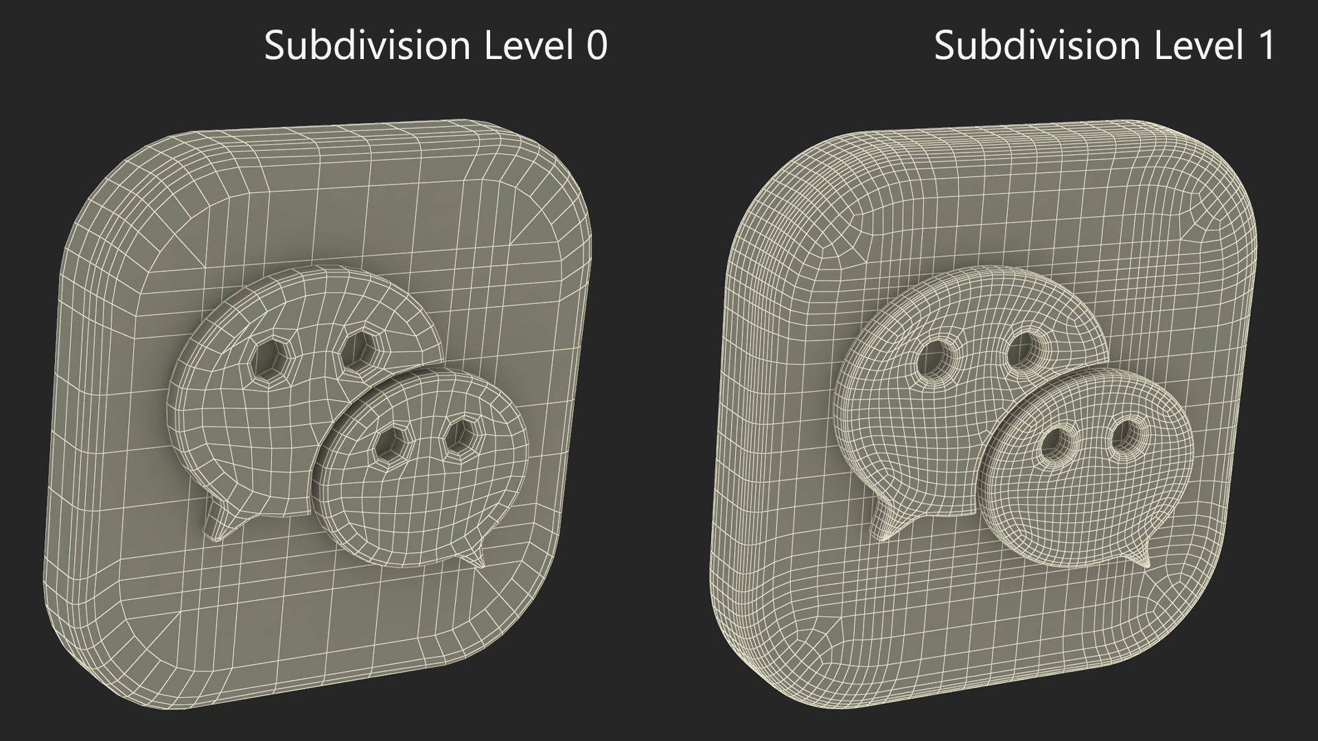 WeChat Social Media Icon 3D model