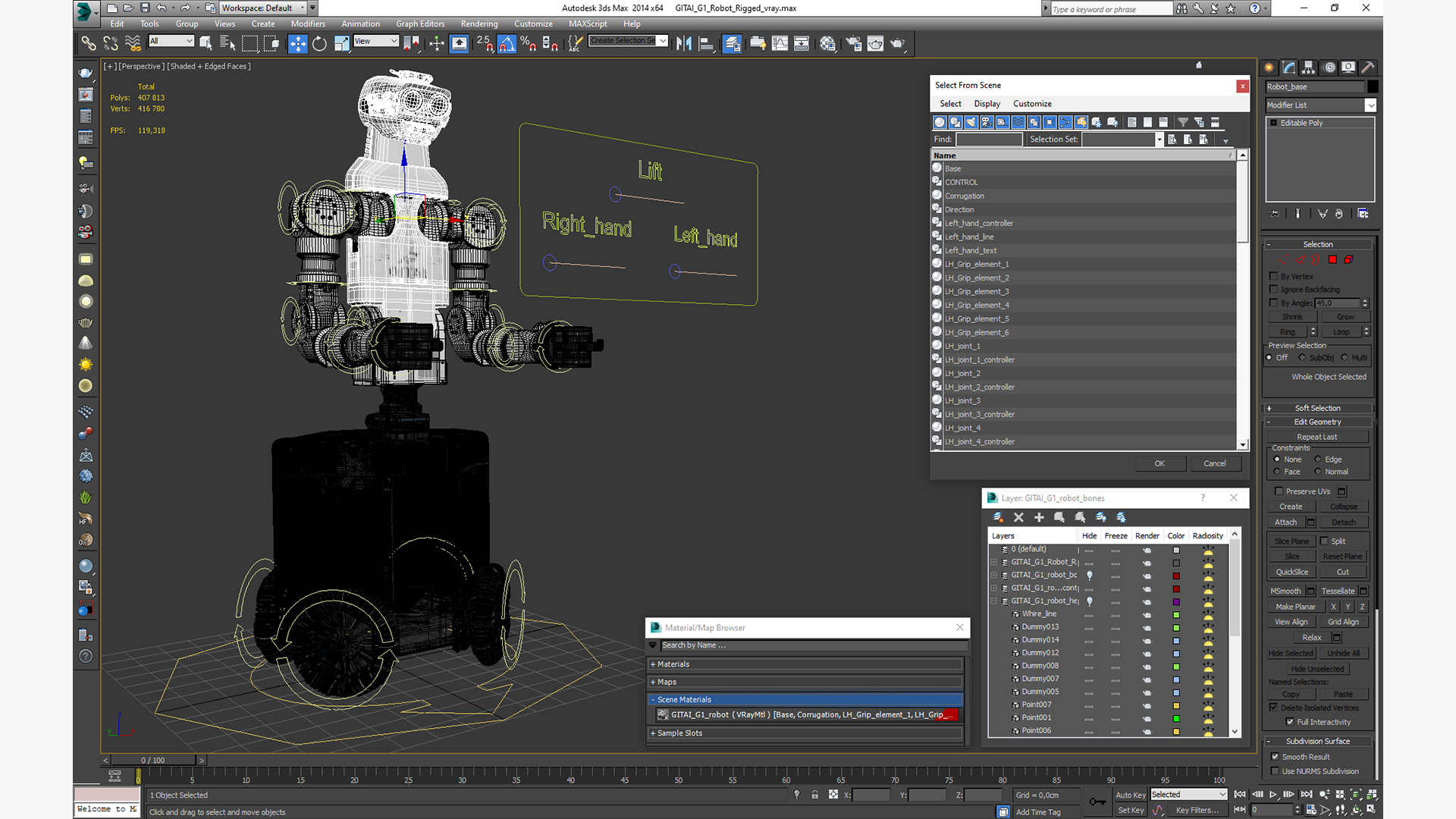 3D model GITAI G1 Robot Rigged for Maya