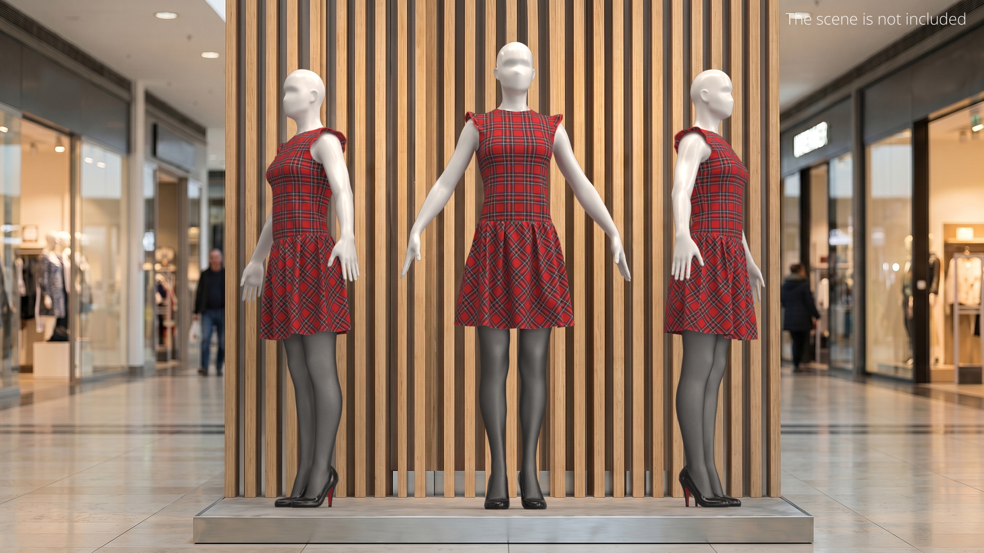 Womens Plaid Outfit Set Red - view 3