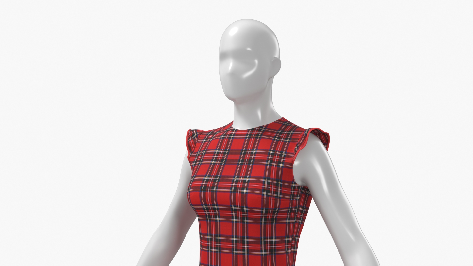 Womens Plaid Outfit Set Red - view 7
