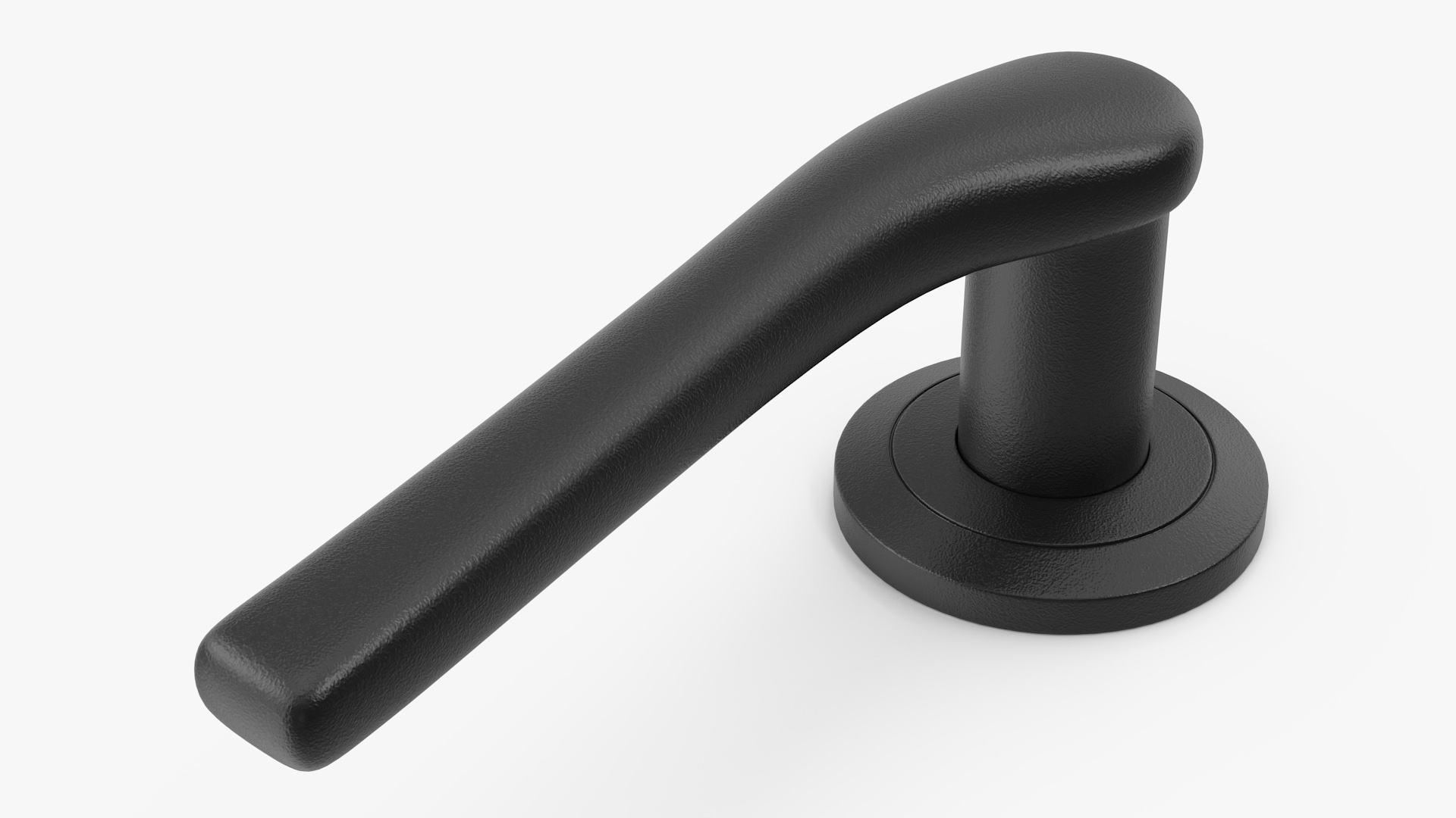 3D model Black Curved Door Handles