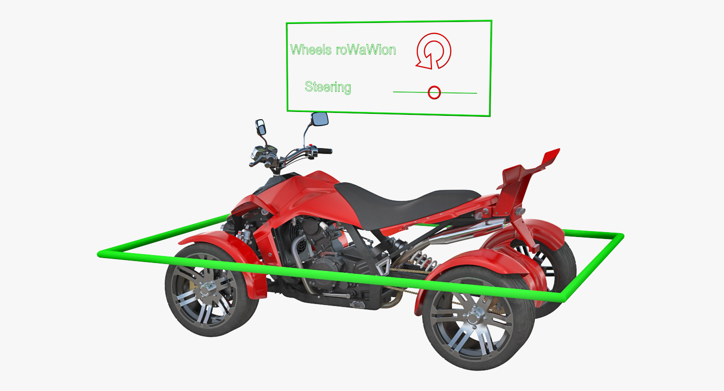 3D Quad Bike Spy Racing 350CC 2016 Rigged model