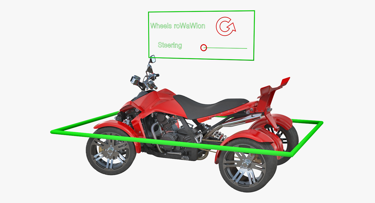 3D Quad Bike Spy Racing 350CC 2016 Rigged model