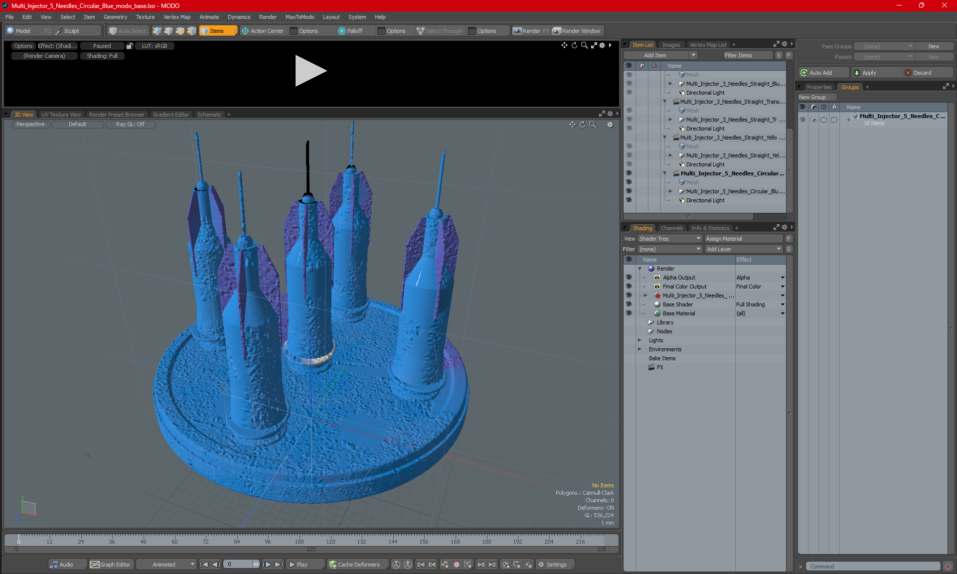 3D Multi Injector 5 Needles Circular Blue model