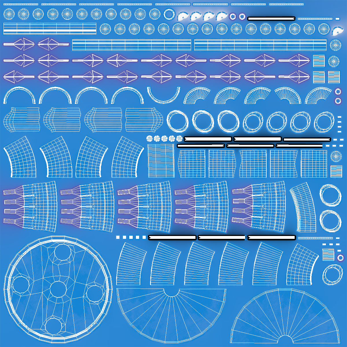 3D Multi Injector 5 Needles Circular Blue model