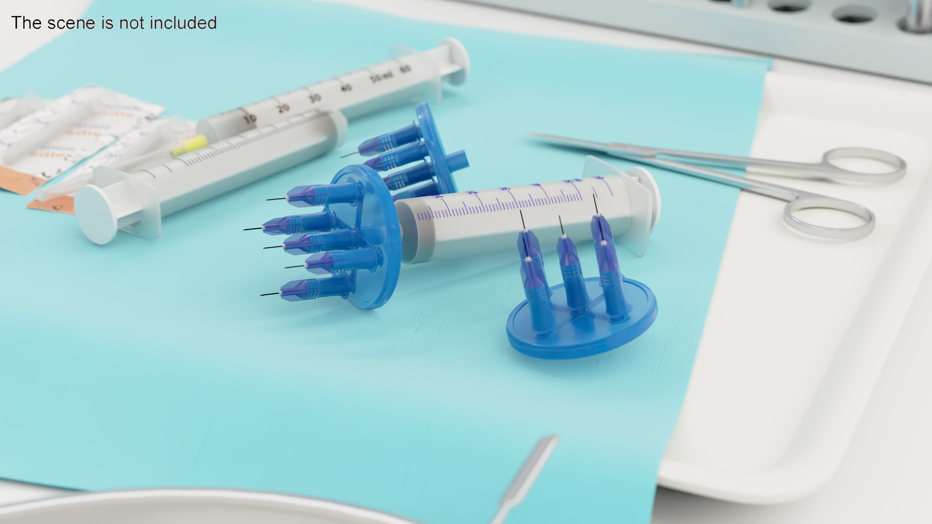 3D Multi Injector 5 Needles Circular Blue model