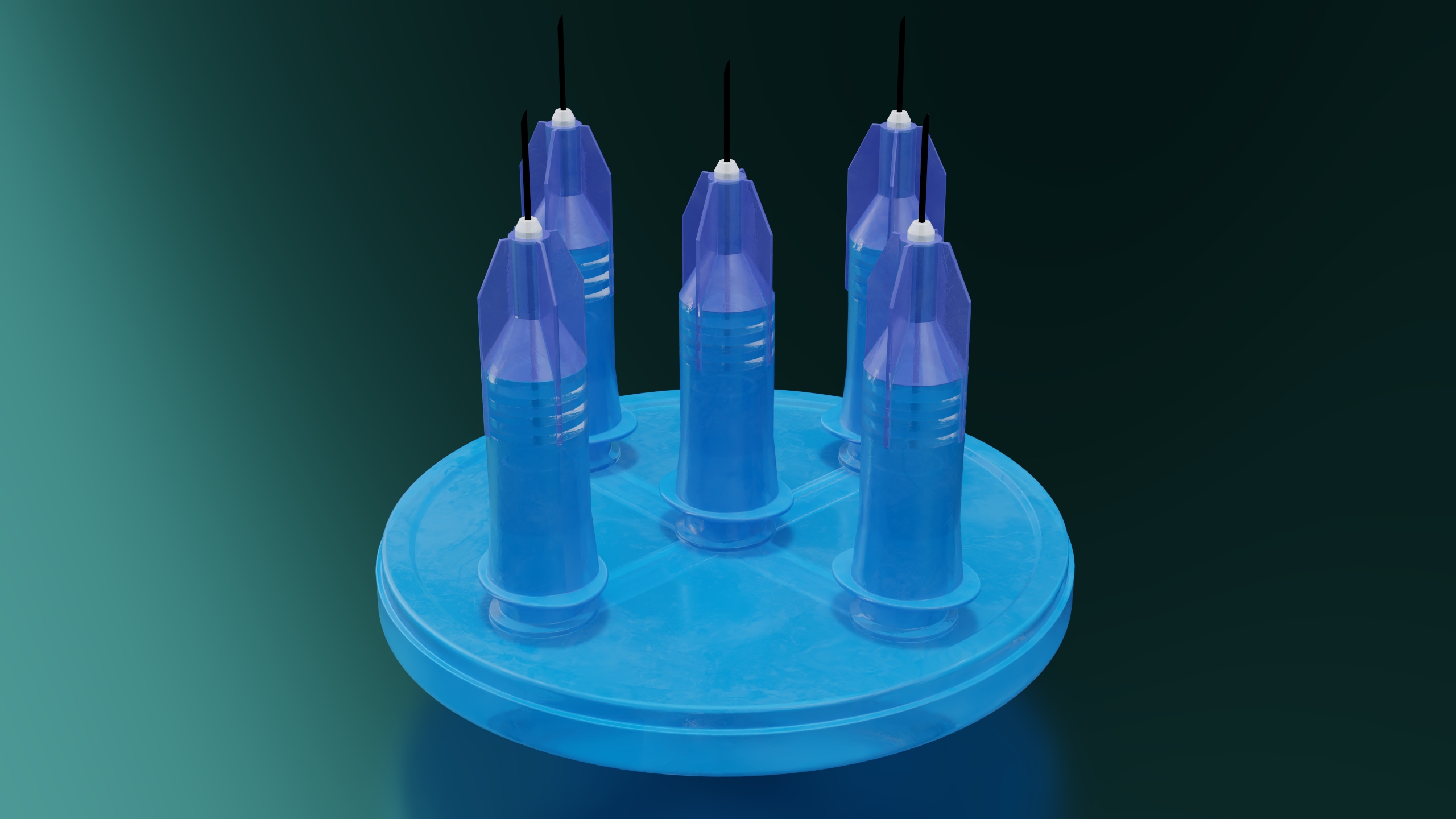3D Multi Injector 5 Needles Circular Blue model