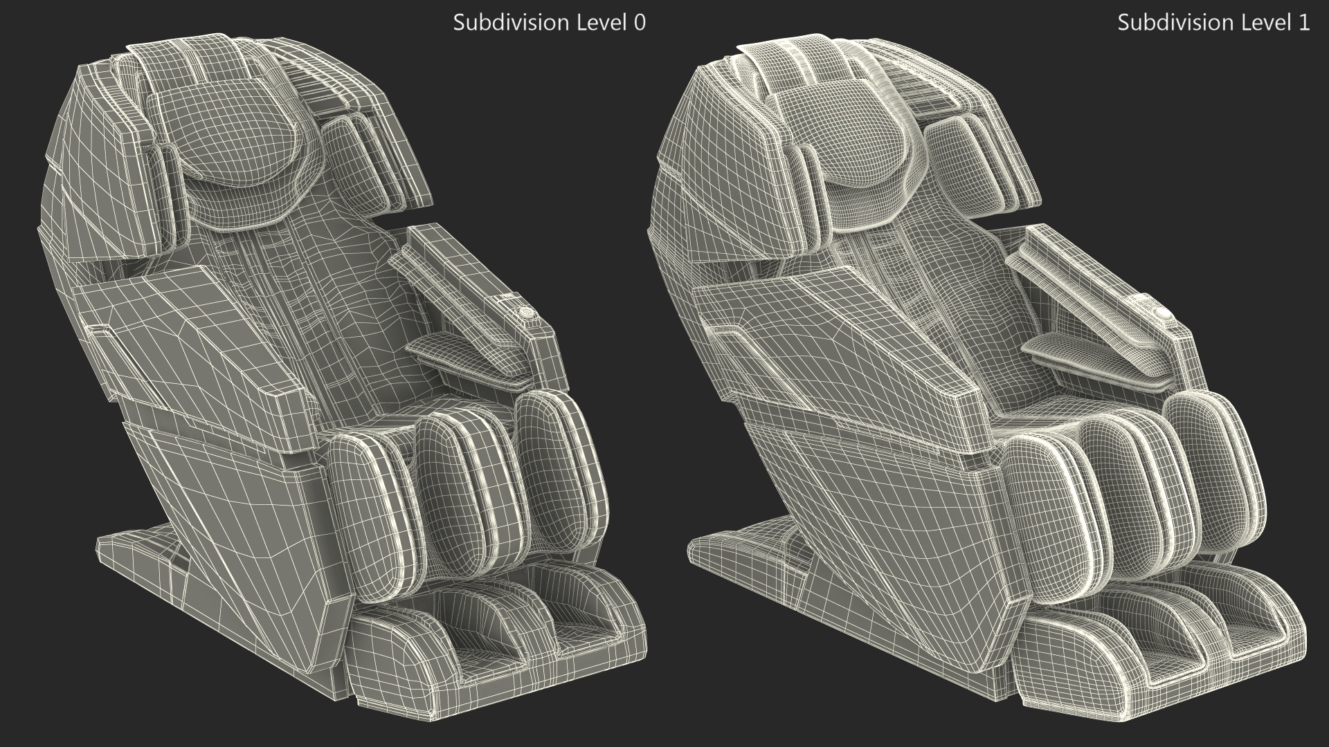 3D model Black Massager Chair