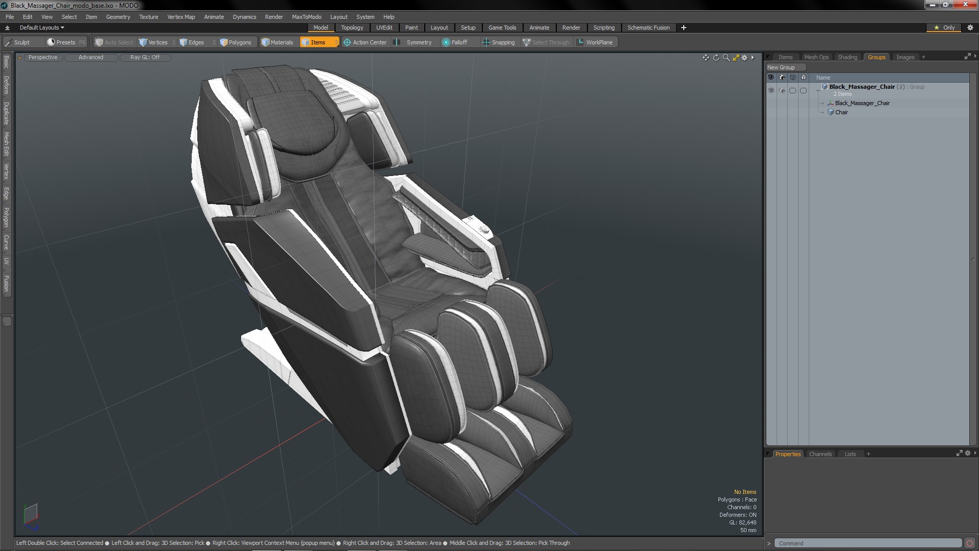 3D model Black Massager Chair