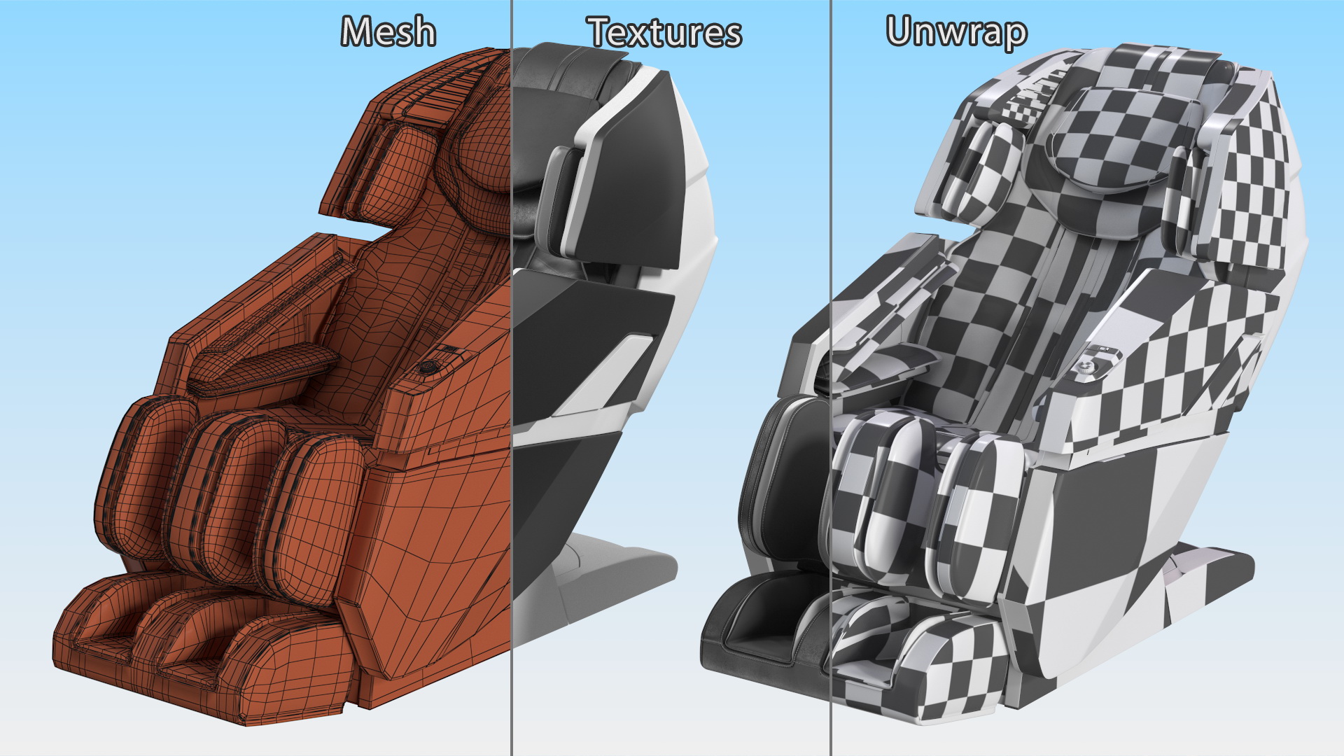 3D model Black Massager Chair