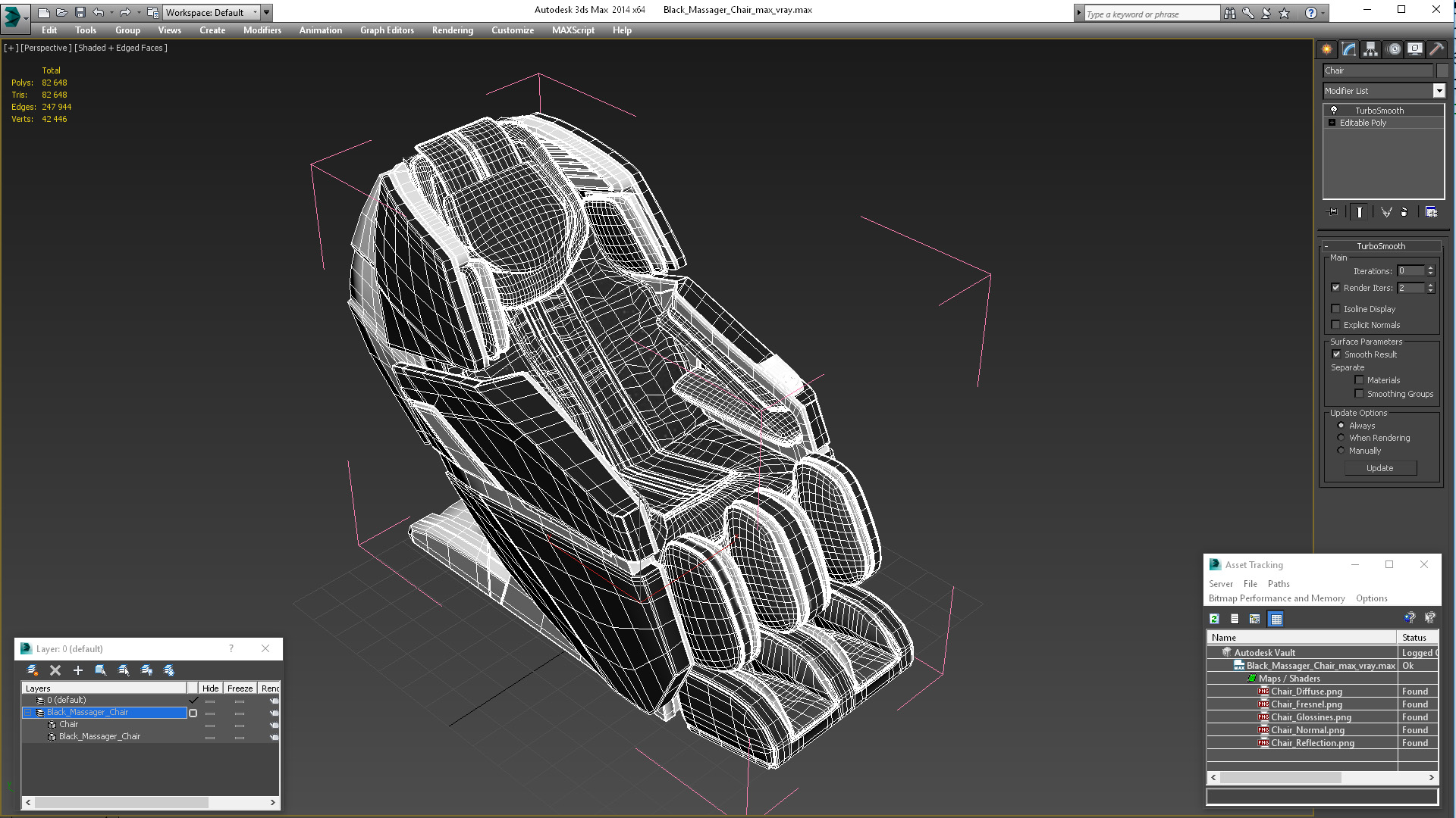 3D model Black Massager Chair