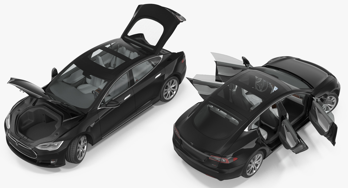 Tesla Model S 90D 2015 Rigged 3D model