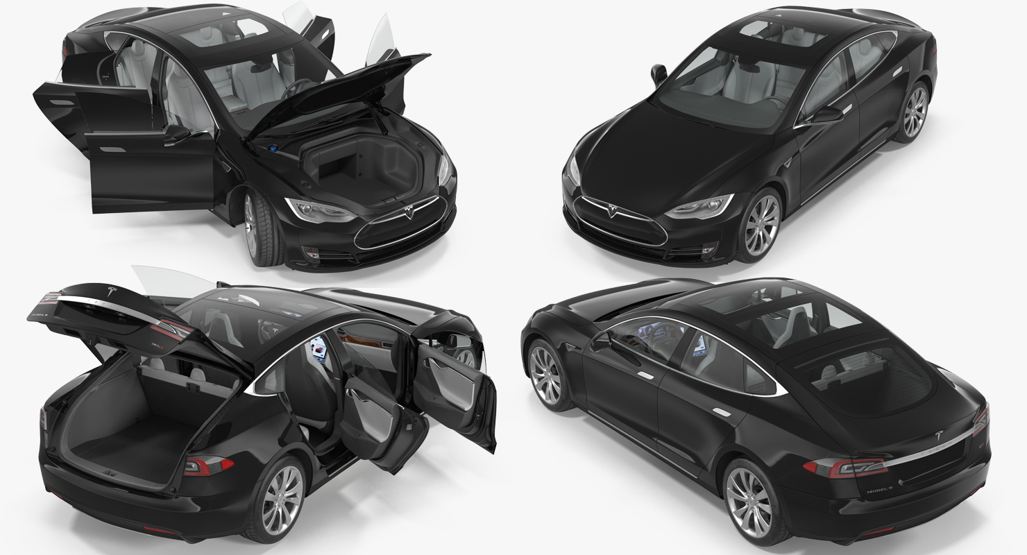 Tesla Model S 90D 2015 Rigged 3D model