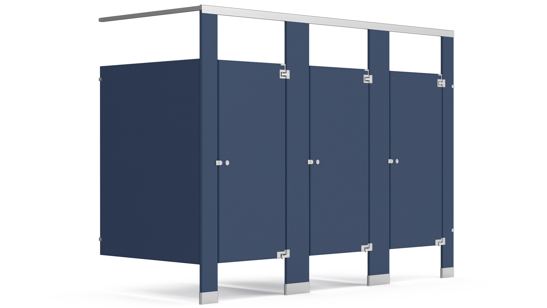 Toilet Stalls Solid Plastic Blue 3D